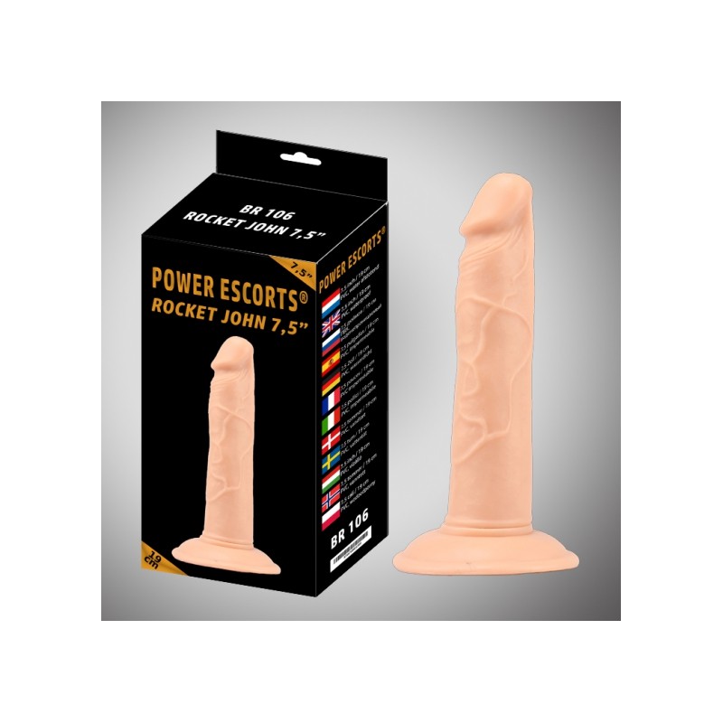 Duży gruby żylasty penis dildo z przyssawka 19 cm